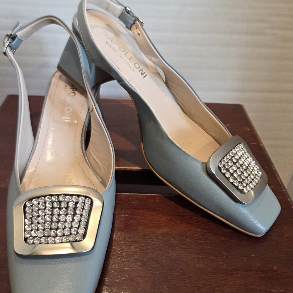 Napoleoni Elegant Blue Slingback Heels